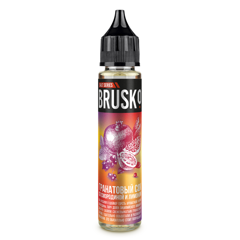 Жидкость Brusko Salt - 5, Гранатовый сок со смородиной и лимоном, 30 мл