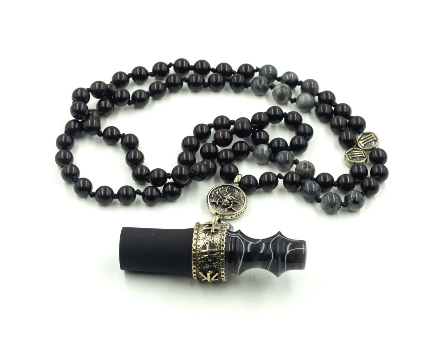 Мундштук Индивидуальный/персональный Japona Samurai Beads Gray