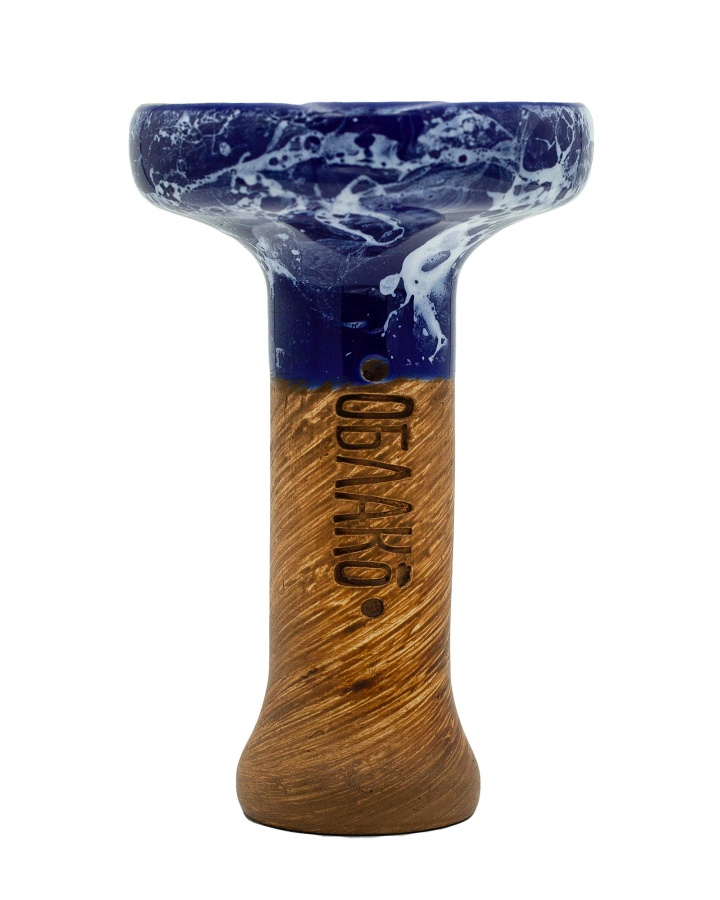 Чаша Облако Glaze Black - Сине-голубой мрамор