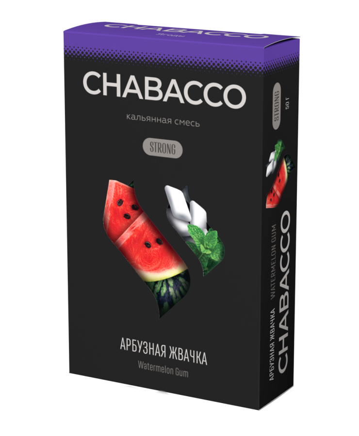 Chabacco Strong Watermelon Gum (Арбузная жвачка), 50 гр