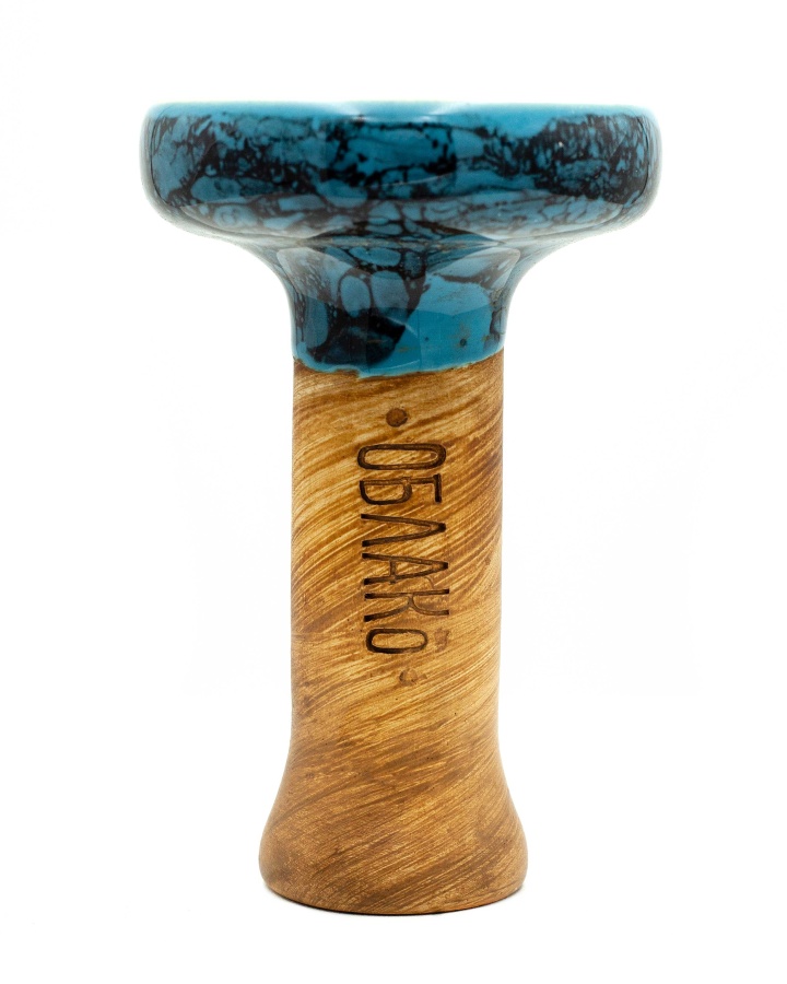 Чаша Облако Glaze Black - Голубой-черный мрамор