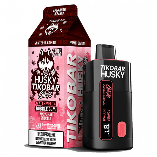 ТОП одноразовая электронка - TIKOBAR HUSKY Сибирь 12000 Watermelon Bubble Gum (арбузная жвачка)
