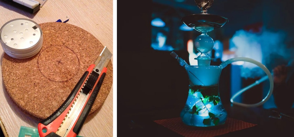 колба для кальяна светящаяся в темноте