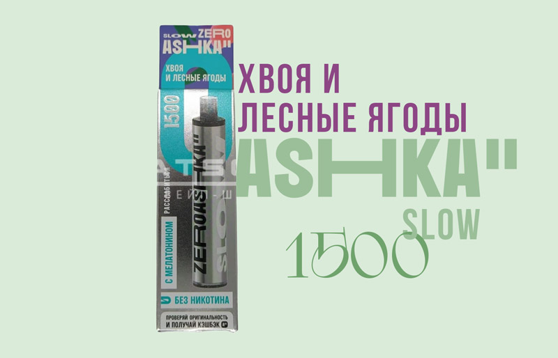 Одноразка ASHKA SLOW 1500 Хвоя и лесные ягоды