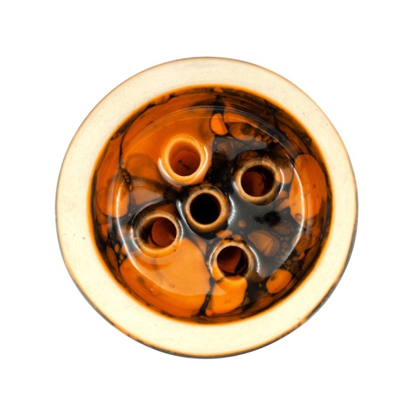 Чаша Облако Glaze Black - Оранжевый чёрный мрамор 