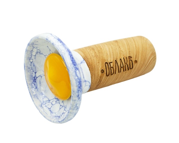 Чаша Облако Flow - Желтый/Бело-синий мрамор