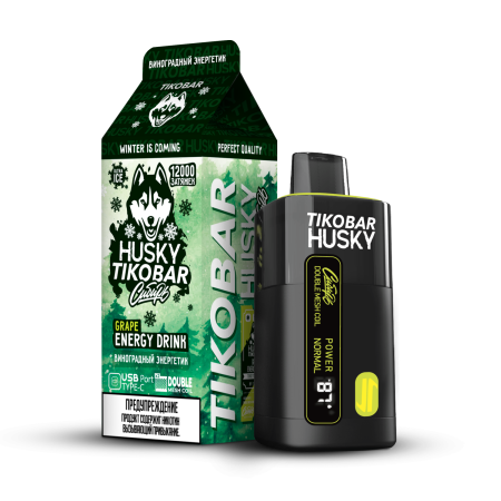 TIKOBAR HUSKY Сибирь 12000 Grape Energy Drin (виноградный энергетик)