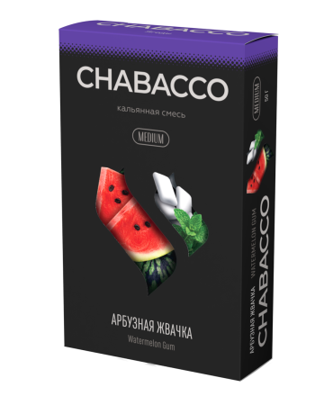 Chabacco Medium Watermelon Gum (Арбузная жвачка), 50 гр