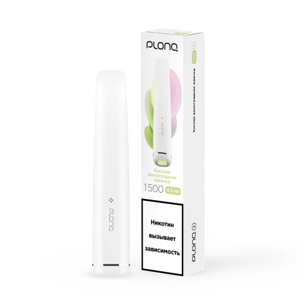 Plonq PLUS (до 1500 затяжек) вкус Виноградная Жвачка