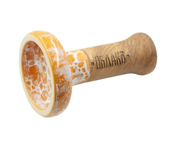 Чаша Облако Glaze Black - Оранжево-белый мрамор 