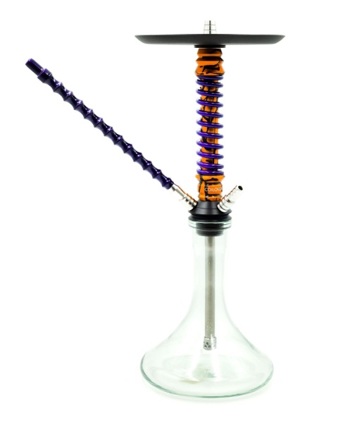 Кальян Coilovers Mini Золотой сплеш - фиолетовый лак