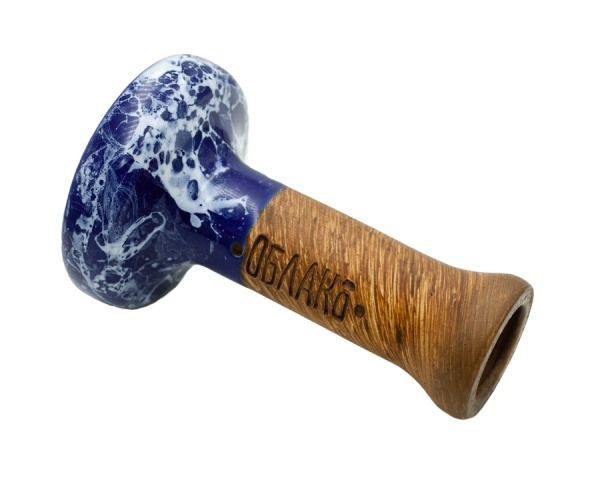 Чаша Облако Glaze Black - Сине-голубой мрамор