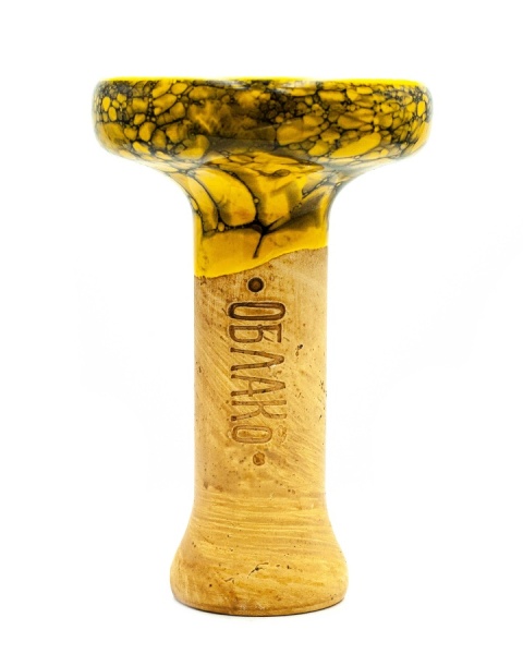 Чаша Облако Glaze Black - Желто-черный мрамор 