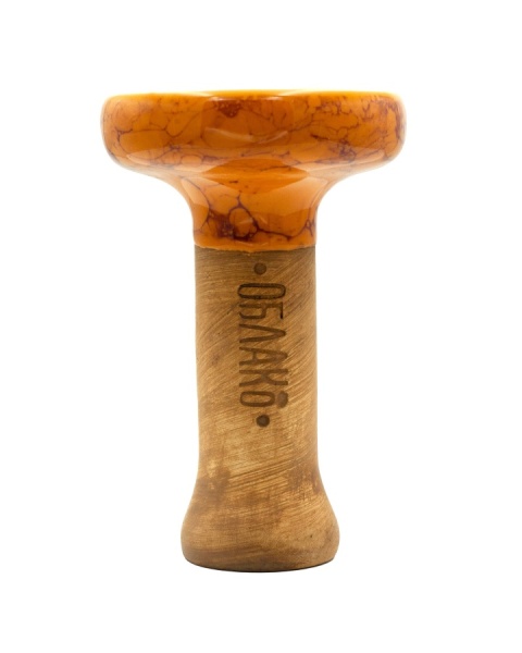 Чаша Облако Glaze Black - Оранжево-бордовый мрамор