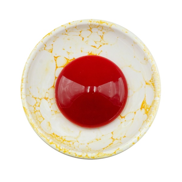 Чаша Облако Flow - Красный/Бело-желтый мрамор