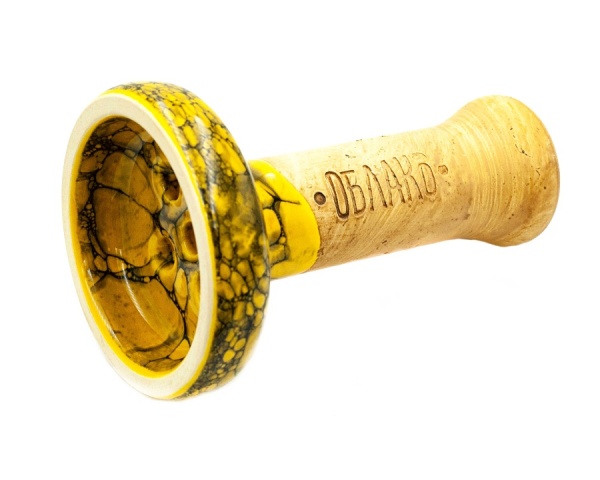 Чаша Облако Glaze Black - Желто-черный мрамор 