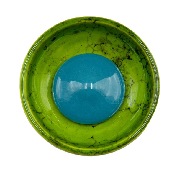 Чаша Облако Flow - Голубой/Зелено-черный мрамор