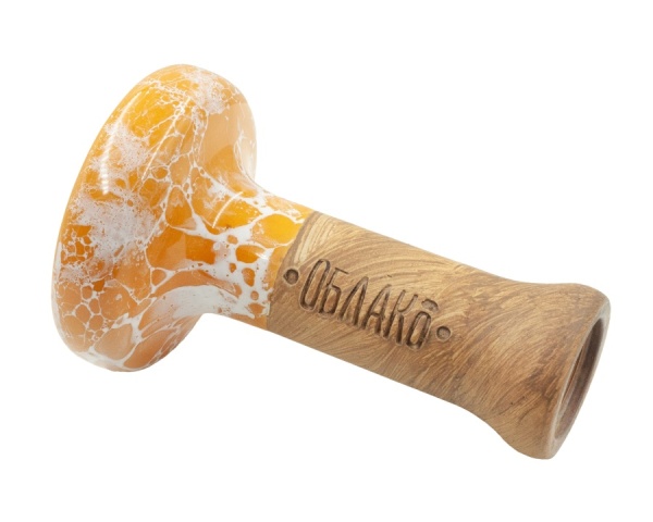 Чаша Облако Glaze Black - Оранжево-белый мрамор 